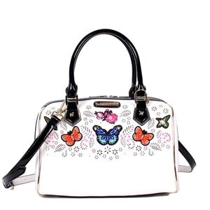 NICOLE LEE VISOLA BUTTERFLY EMBROIDERED BOSTON BAG